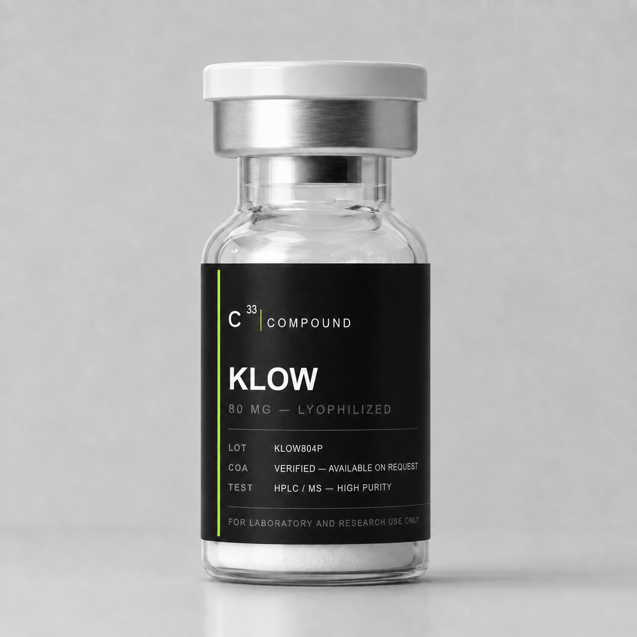 C33 KLOW 80 mg lyophilized research compound vial