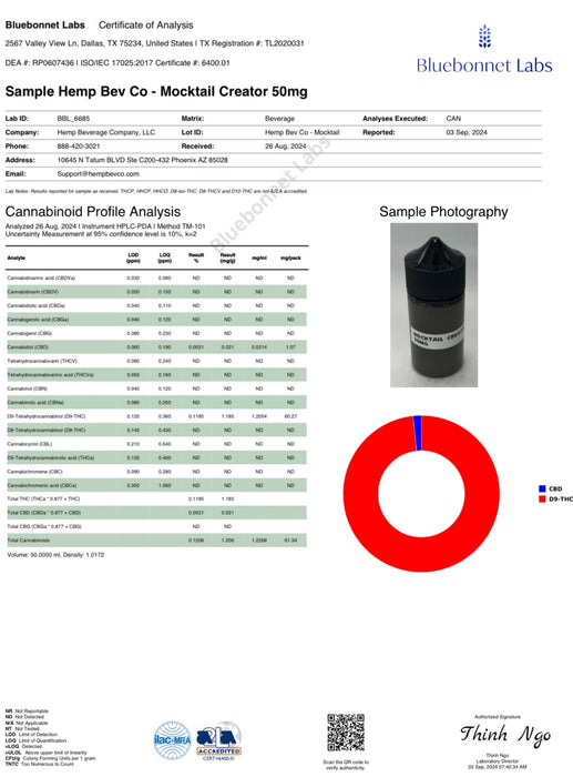 Hemp Beverage Moctkail Drink Creator